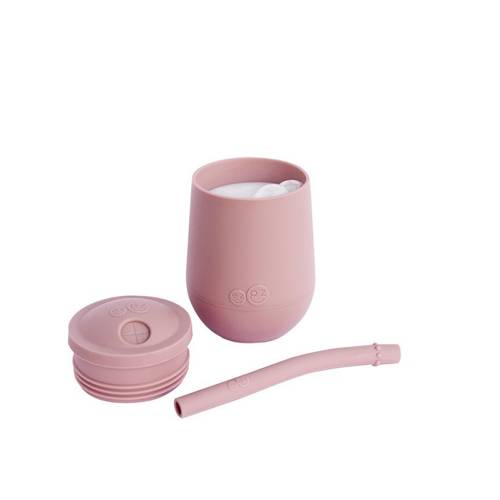 EZPZ Silikonowy kubeczek ze słomką Mini Cup + Straw Training System 120 ml pastelowy róż