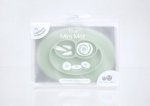 EZPZ Silikonowy talerzyk z podkładką mały 2w1 Mini Mat pastelowa zieleń