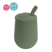EZPZ Silikonowy kubeczek ze słomką Mini Cup + Straw Training System 120 ml oliwkowy